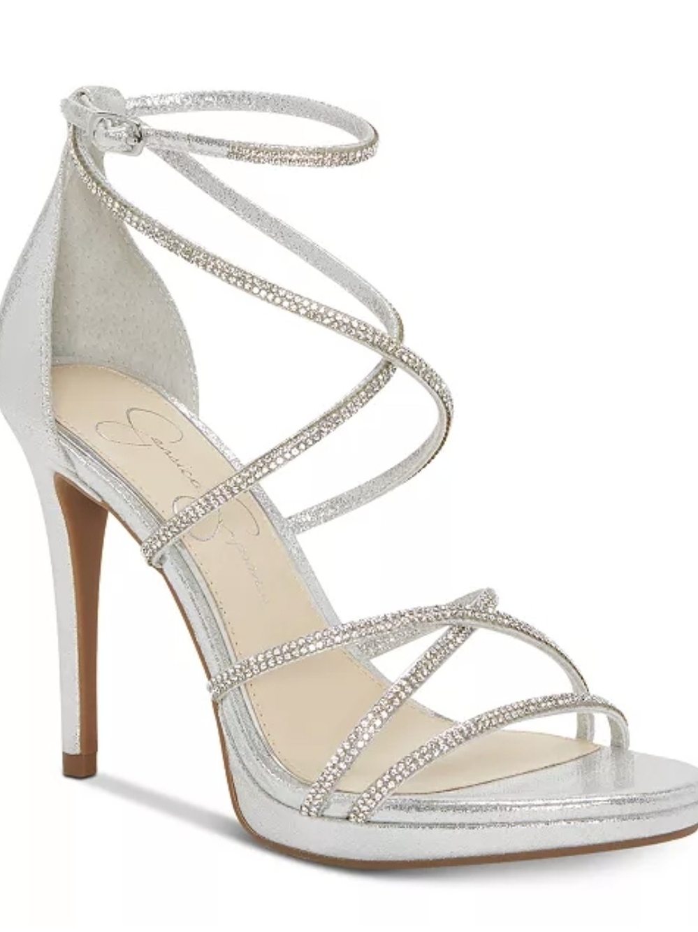 EUC Jessica SimpsonWomen's Jaeya Strappy Rhinestone High-Heel Sandals